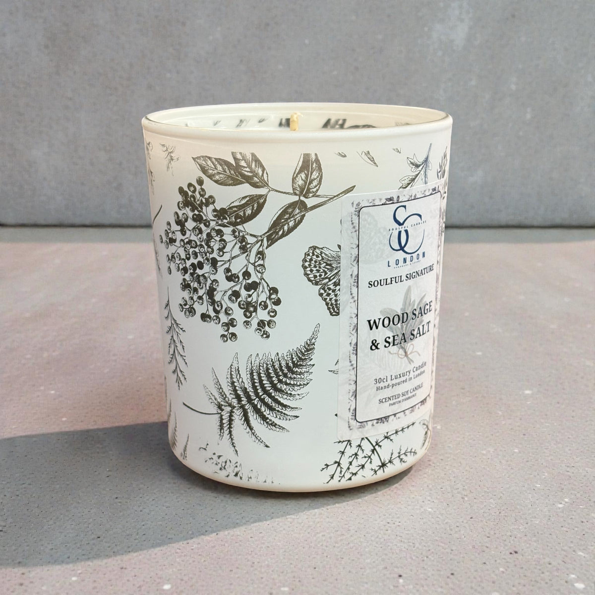 Wood Sage &amp; Sea Salt – Luxury Soy Candle (30cl)