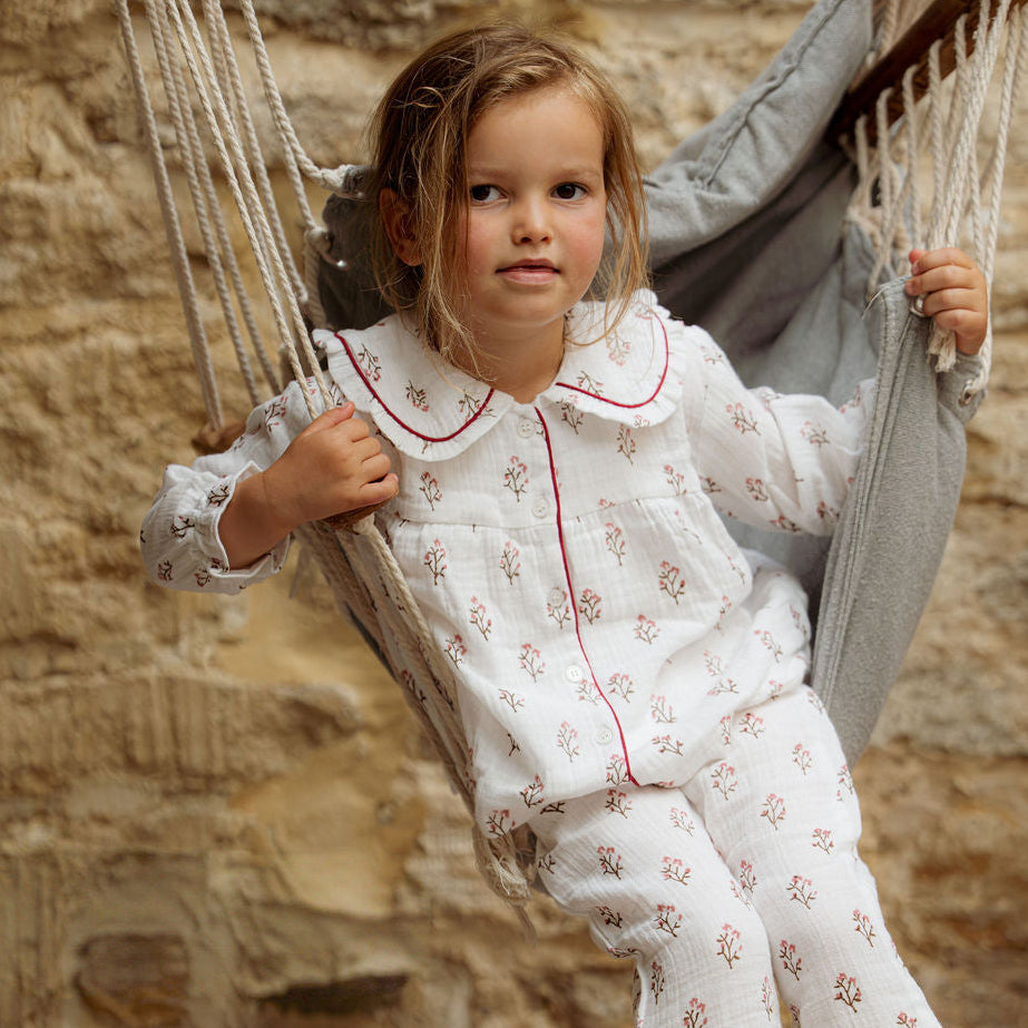Marnie Pink &amp; Brown Kids Muslin Pyjamas