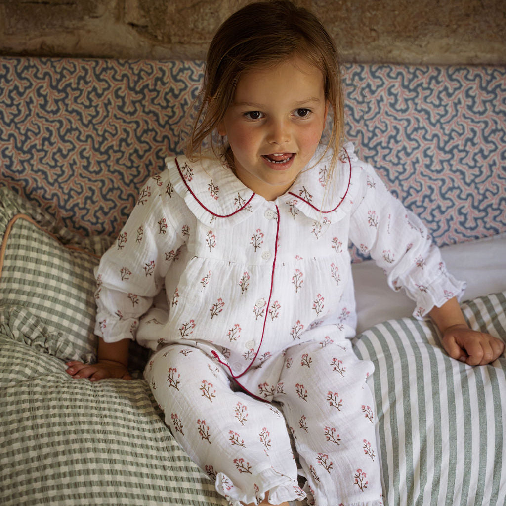 Marnie Pink &amp; Brown Kids Muslin Pyjamas