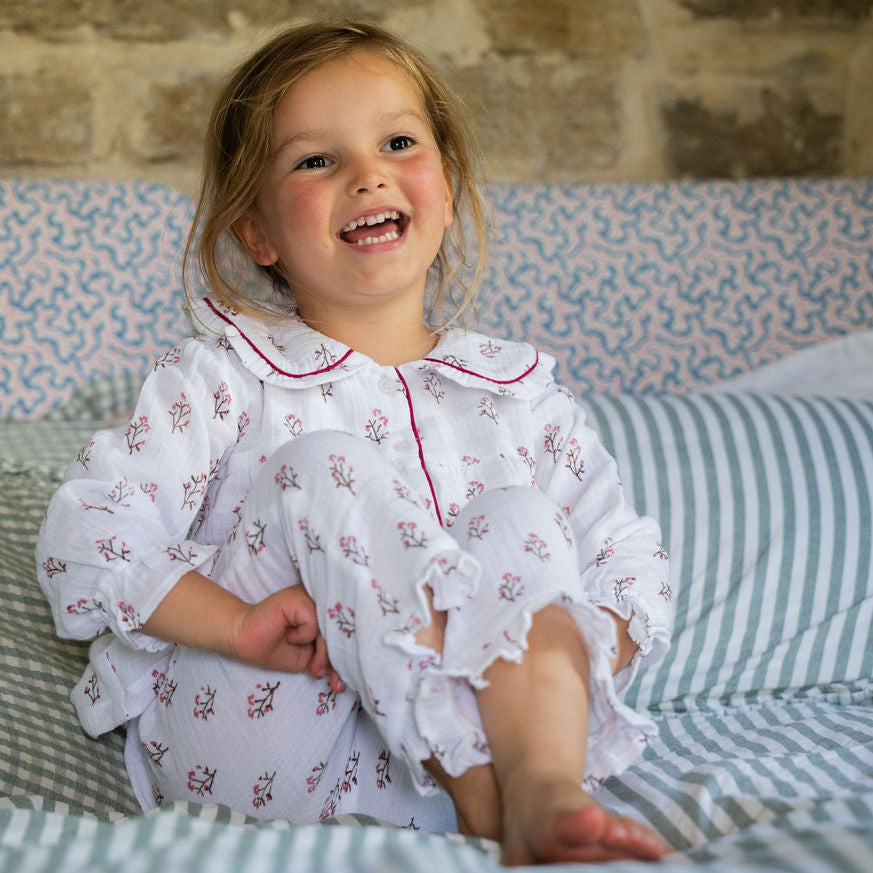 Marnie Pink &amp; Brown Kids Muslin Pyjamas