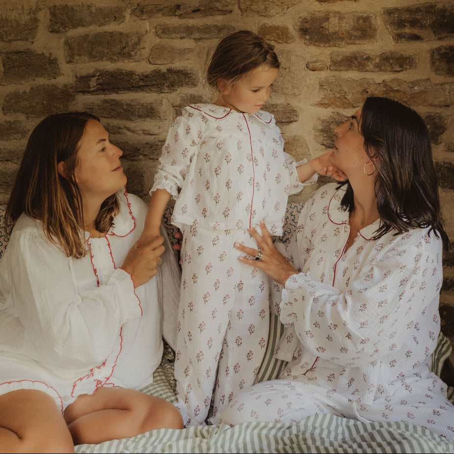 Marnie Pink &amp; Brown Kids Muslin Pyjamas