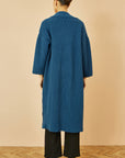 Yumi Teal Knitted Maxi Cardigan With Pockets