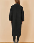 Yumi Black Knitted Maxi Cardigan With Pockets