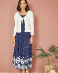 Yumi Ivory Tie Up Ribbed Cardigan With Frill Hem