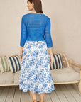Yumi Blue Cotton Crochet Knitted Top