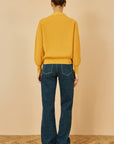 Yumi Mustard Relaxed Fit Cardigan With Stitch Detail