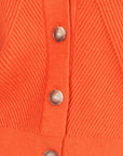 Yumi Orange Relaxed Fit Cardigan With Stitch Detail