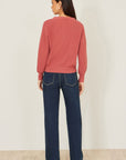 Yumi Rose Pink Relaxed Fit Cardigan With Stitch Detail
