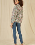 Yumi Pink Floral Print Reversible Cotton Quilted Jacket
