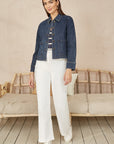 Yumi Blue Denim Jacket With Patch Pockets