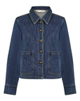 Yumi Blue Denim Jacket With Patch Pockets
