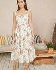 Yumi White Floral Broderie Anglaise Midi Sun Dress