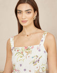 Yumi White Floral Broderie Anglaise Midi Sun Dress