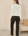 Yumi Ivory Crochet Tie Front Cardigan