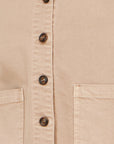 Yumi Beige Canvas Jacket With Patch Pockets