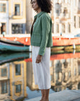 Yumi Green Canvas Jacket With Patch Pockets