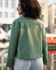 Yumi Green Canvas Jacket With Patch Pockets