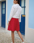 Yumi White Stretch Cotton Denim Jacket