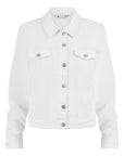 Yumi White Stretch Cotton Denim Jacket