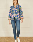 Yumi Pink Floral Reversible Cotton Quilted Jacket