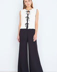 Yumi Ivory Knitted Waistcoat With Bow Trims
