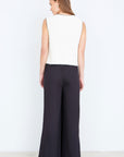 Yumi Ivory Knitted Waistcoat With Bow Trims