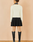 Yumi Ivory Eyelash Fluffy Knit Bolero With Tie Front