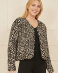 Yumi Brown Leopard Print Boxy Jacket