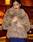 Yumi Coffee Luxe Faur Fur Coat