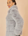 Yumi Grey Luxe Faur Fur Coat