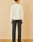 Yumi Cream Relaxed Knitted Jumper With Sequin Detail
