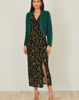 Yumi Green Metallic Fluffy Eyelash Bolero