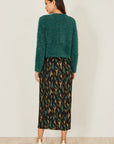 Yumi Green Metallic Fluffy Eyelash Bolero