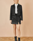 Yumi Black Boucle Sequin Jacket With Pearl Buttons