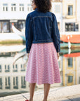 Yumi Blue Stretch Denim Jacket With Pocket Detail