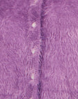 Yumi Lavender Eyelash Knit Cropped Cardigan