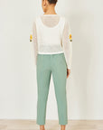Yumi Ivory Crochet Embroidered Flower Bolero