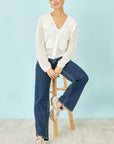 Yumi White Flower Crochet Cardigan
