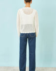 Yumi White Flower Crochet Cardigan