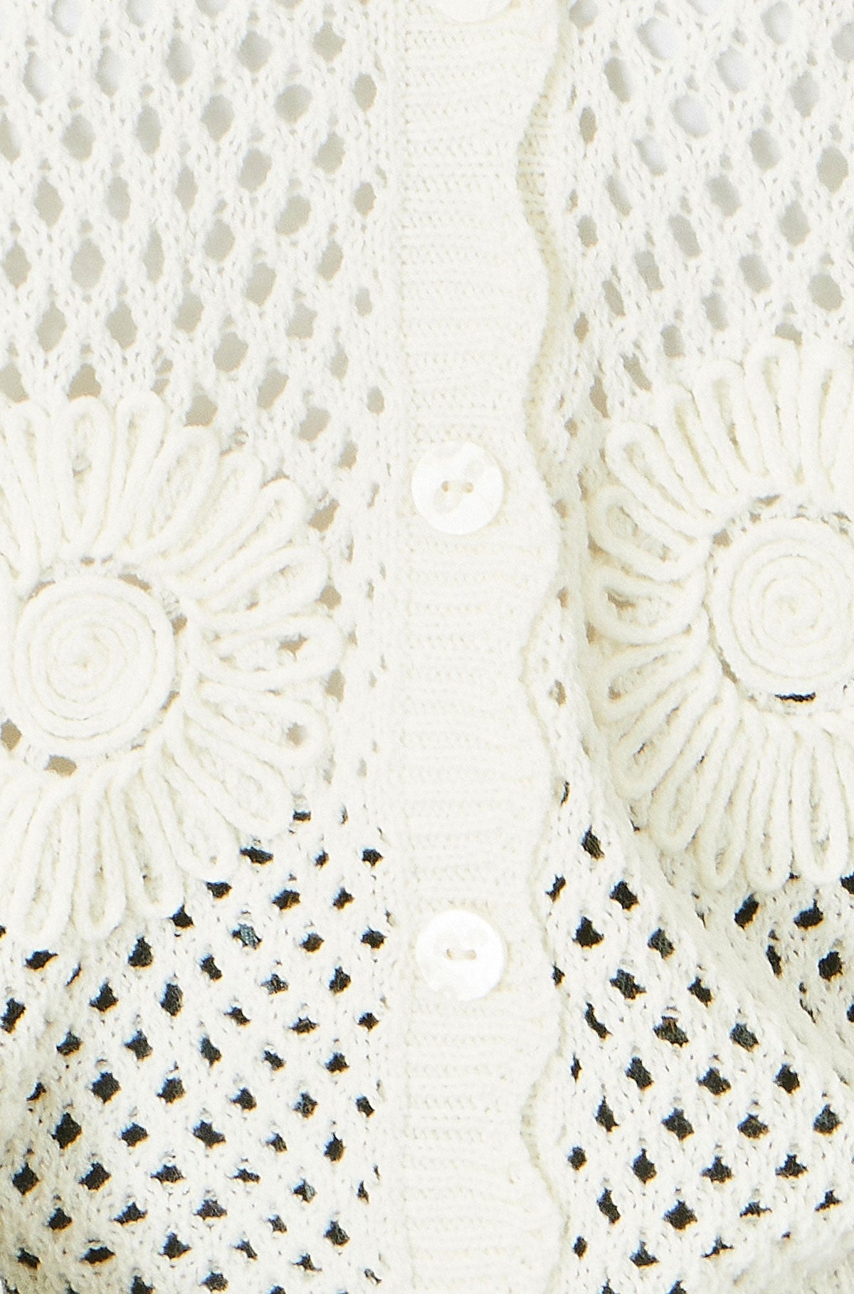 Yumi White Flower Crochet Cardigan
