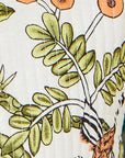 Yumi White Botanical Print Reversible Cotton Quilted Jacket