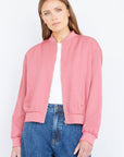 Yumi Pink Relaxed Lightweight Bomber Jacket