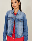 Yumi Blue Stretch Washed Denim Jacket