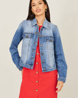 Yumi Blue Stretch Washed Denim Jacket