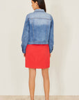 Yumi Blue Stretch Washed Denim Jacket