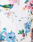 Yumi Blue Floral Embroidery Cotton Jacket