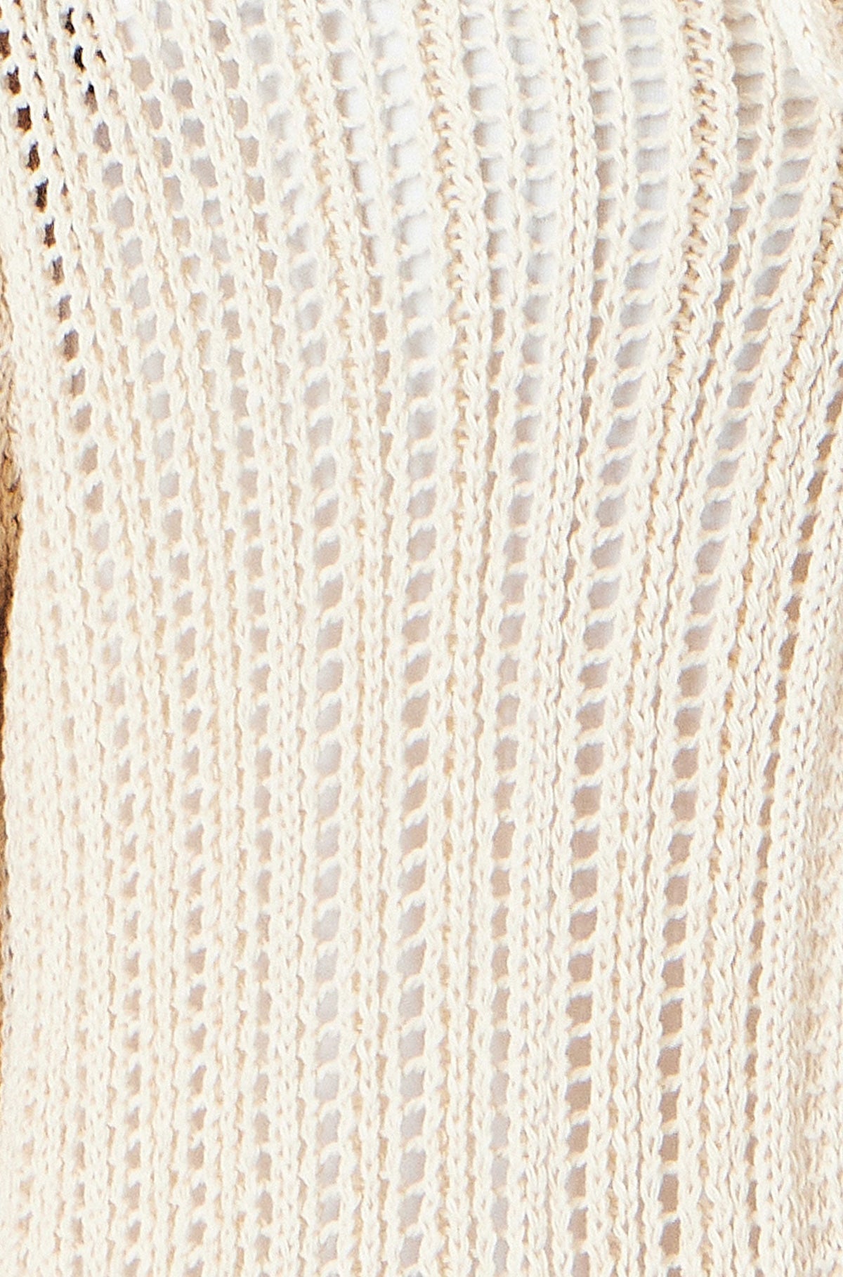 Yumi Beige Tie Front Pointelle Cardigan