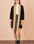 Yumi Black Open Cardigan With Contrast Border