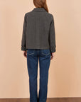 Yumi Grey Patchwork Boxy Jacket