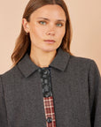 Yumi Grey Patchwork Boxy Jacket